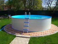 Каркасный сборный морозоустойчивый бассейн Summer Fun круглый-rund 4,2 х 1,2м Chemoform Германия (скиммер + форсунка) 4501010125