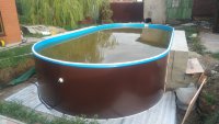 Каркасный бассейн морозоустойчивый Лагуна стальной 5.5х3.05х1.25м овальный (вкапываемый) цвет Шоколад. 549305