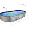 Каркасный бассейн морозоустойчивый Лагуна стальной 550х366х125см овальный (вкапываемый) 54936601