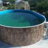 Каркасный бассейн морозоустойчивый Лагуна стальной (Гигабасс) 6 х 3.5 х 1.5м овальный (вкапываемый) цвет Платина/ТМ873/600350