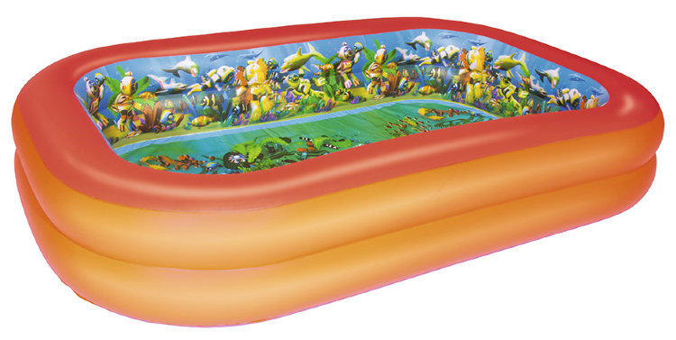 Надувной прямоугольный бассейн с 3D рисунком Поиски сокровищ, 262x175x51 см, 778 л
