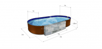 Каркасный бассейн морозоустойчивый Лагуна стальной 4х2х1.25м овальный (вкапываемый)/ТМ244 