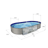 Каркасный бассейн морозоустойчивый Лагуна стальной 8 х 4 х1.25м овальный (вкапываемый)ТМ253
