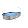 Каркасный бассейн морозоустойчивый Лагуна стальной (Гигабасс) 5 х 3 х 1.5м овальный (вкапываемый) цвет Платина/ТМ605/500300