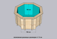 Деревянный морозоустойчивый бассейн (купель) 1.83 х 1.83м глубина 1.15м/1.3м Кристалл