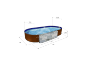 Каркасный бассейн морозоустойчивый Лагуна стальной 5 х 3 х 1.25м овальный (вкапываемый)/ТМ828