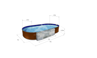 Каркасный бассейн морозоустойчивый Лагуна стальной 6х3 х1.25м овальный (вкапываемый)/ТМ830