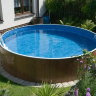 Каркасный морозоустойчивый бассейн AZURO 400DL, 3.6 х 1.2м, круглый, цвет стенки: под дерево, пленка mistry. Mountfield Чехия. 3EXB0222