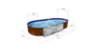 Каркасный бассейн морозоустойчивый Лагуна стальной 5х2.5х1.25м овальный (вкапываемый) Однотонный. 50025001