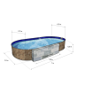 Каркасный бассейн морозоустойчивый Лагуна стальной 7 х 3.5 х 1.25м овальный (вкапываемый)/ТМ834
